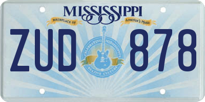MS license plate ZUD878