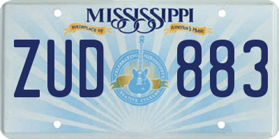 MS license plate ZUD883