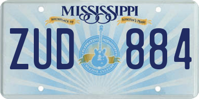 MS license plate ZUD884