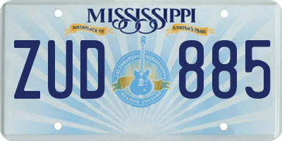 MS license plate ZUD885