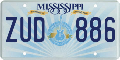 MS license plate ZUD886