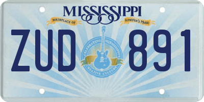 MS license plate ZUD891