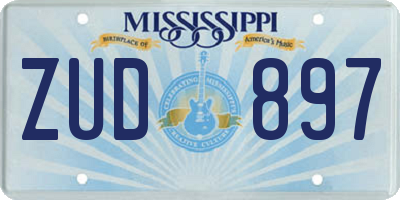 MS license plate ZUD897