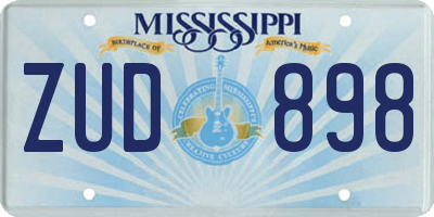 MS license plate ZUD898