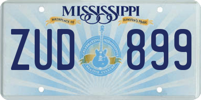 MS license plate ZUD899