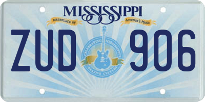 MS license plate ZUD906