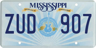 MS license plate ZUD907