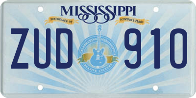 MS license plate ZUD910