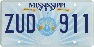 MS license plate ZUD911