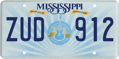 MS license plate ZUD912