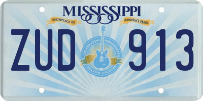 MS license plate ZUD913