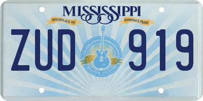 MS license plate ZUD919