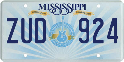 MS license plate ZUD924