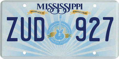 MS license plate ZUD927