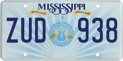 MS license plate ZUD938