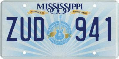 MS license plate ZUD941