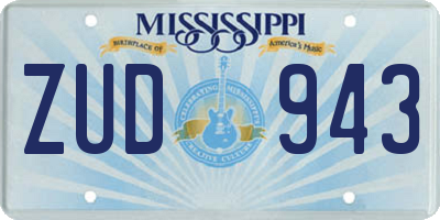 MS license plate ZUD943