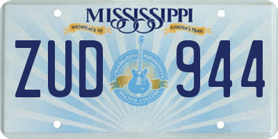 MS license plate ZUD944