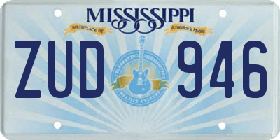 MS license plate ZUD946