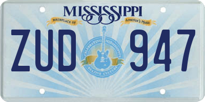 MS license plate ZUD947