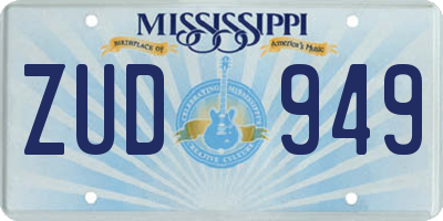 MS license plate ZUD949