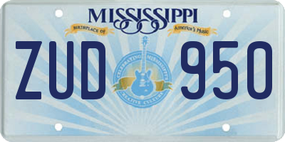 MS license plate ZUD950