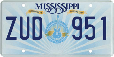 MS license plate ZUD951