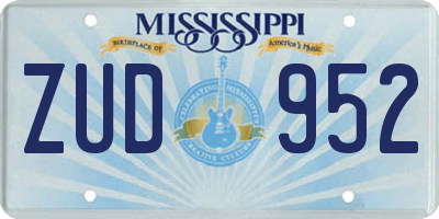 MS license plate ZUD952