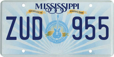 MS license plate ZUD955
