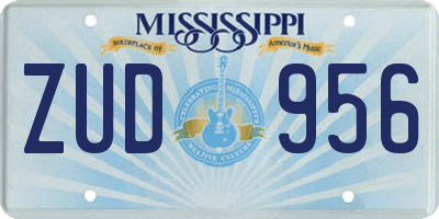 MS license plate ZUD956