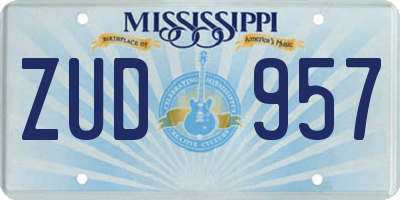 MS license plate ZUD957