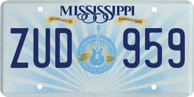 MS license plate ZUD959