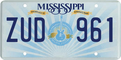 MS license plate ZUD961