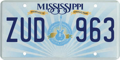 MS license plate ZUD963