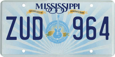 MS license plate ZUD964