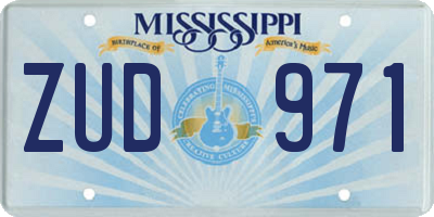 MS license plate ZUD971