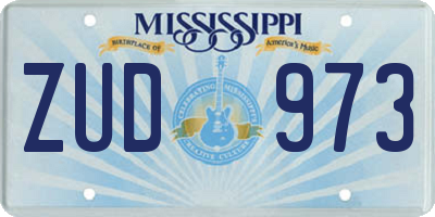 MS license plate ZUD973