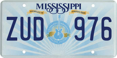 MS license plate ZUD976