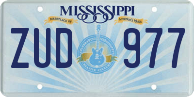 MS license plate ZUD977