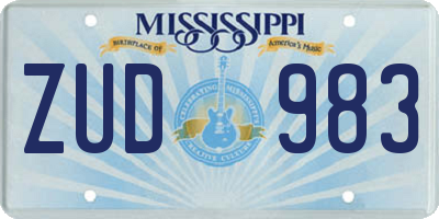MS license plate ZUD983