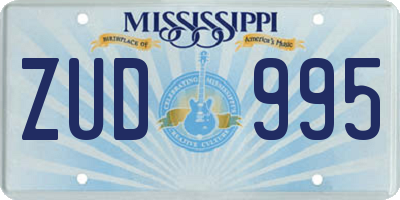 MS license plate ZUD995