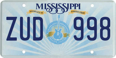 MS license plate ZUD998