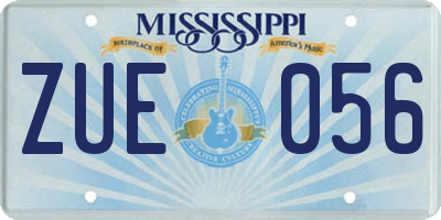 MS license plate ZUE056