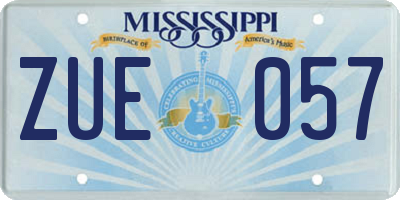 MS license plate ZUE057