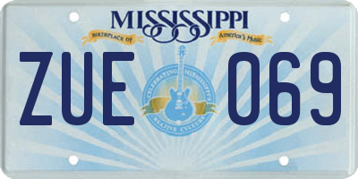 MS license plate ZUE069