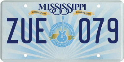 MS license plate ZUE079