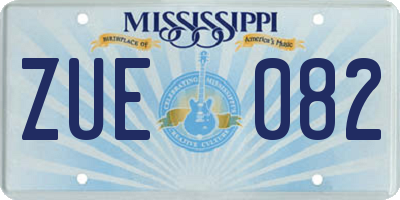 MS license plate ZUE082