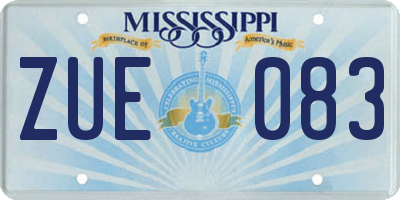 MS license plate ZUE083