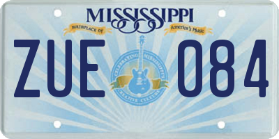 MS license plate ZUE084