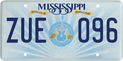 MS license plate ZUE096